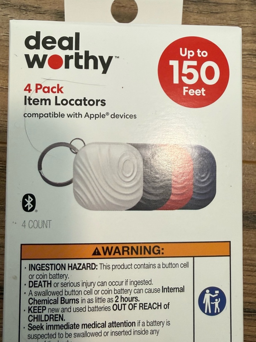 Deal Worthy 4 Pack Item Locators  White/Black/Red. Beeps when you call them!